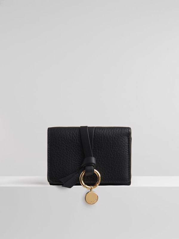 Chloé Carteras Mujer Alphabet Negras Calfskin FHTR03192